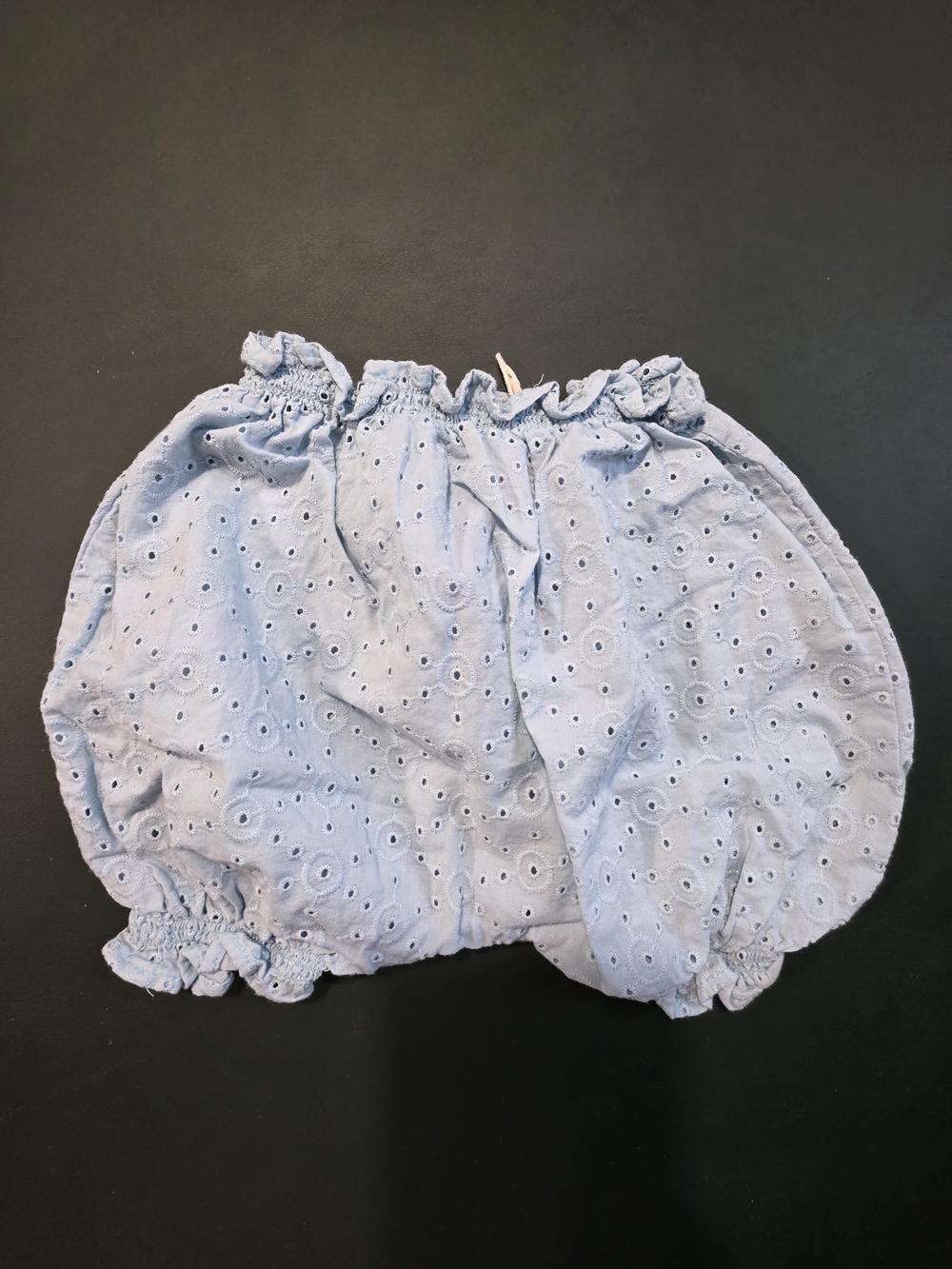 Zara Light Blue Eyelet Bubble Shorts - Kids Bottoms
